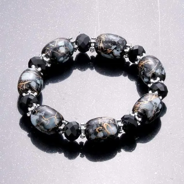 Amazonite Naturstein Streche Armband elastische Pulsrase Männer Frauen Modeschmuck Perlen erstellt Charms DIY