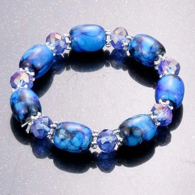 Amazonite Naturstein Streche Armband elastische Pulsrase Männer Frauen Modeschmuck Perlen erstellt Charms DIY