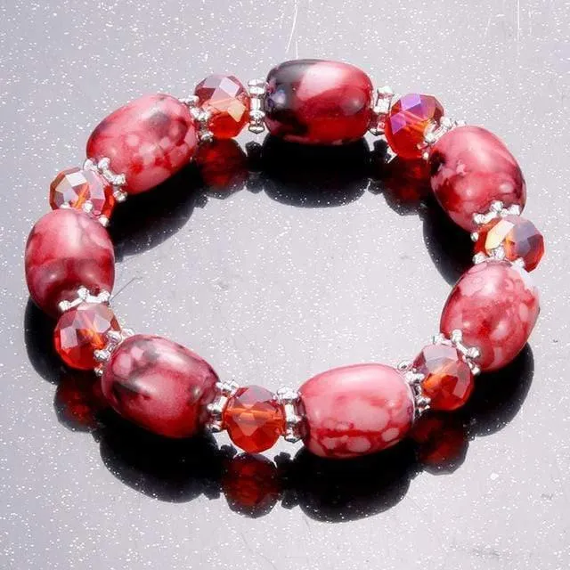 Amazonite Naturstein Streche Armband elastische Pulsrase Männer Frauen Modeschmuck Perlen erstellt Charms DIY