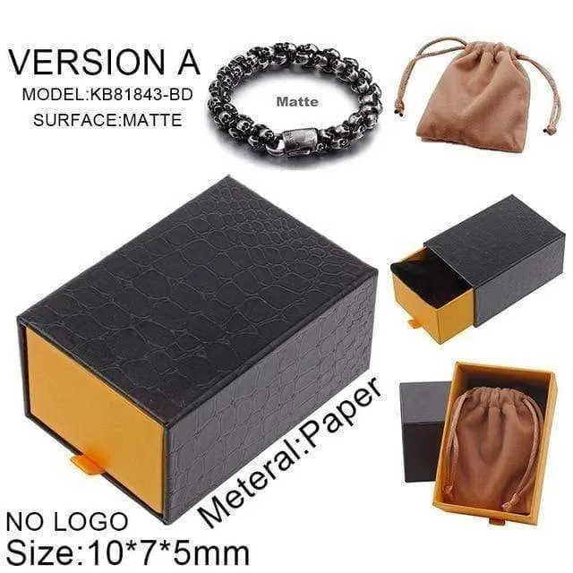 22.5cm Lange Schädel Armbänder Für Männer Edelstahl Glänzende Schädel Charme Gliederkette Brecelets Männlichen Gothic Schmuck
