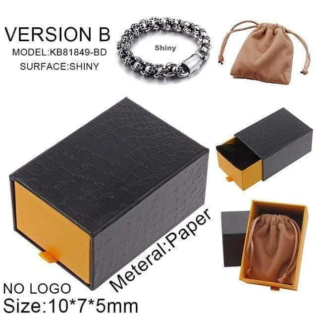 22.5cm Lange Schädel Armbänder Für Männer Edelstahl Glänzende Schädel Charme Gliederkette Brecelets Männlichen Gothic Schmuck