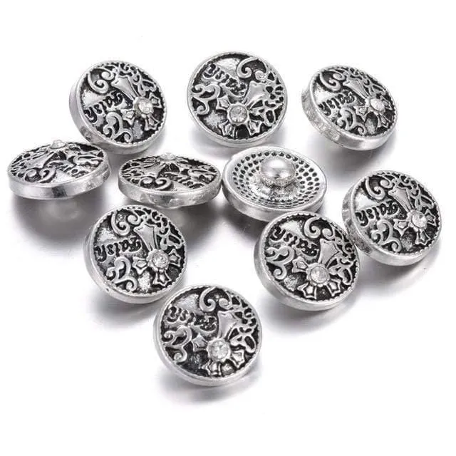 10pcs / lot neuer Schnellschmucksache-Baum des Lebens 12mm Metalldruckknöpfe passten Schnellarmband-Armband-Halsketten