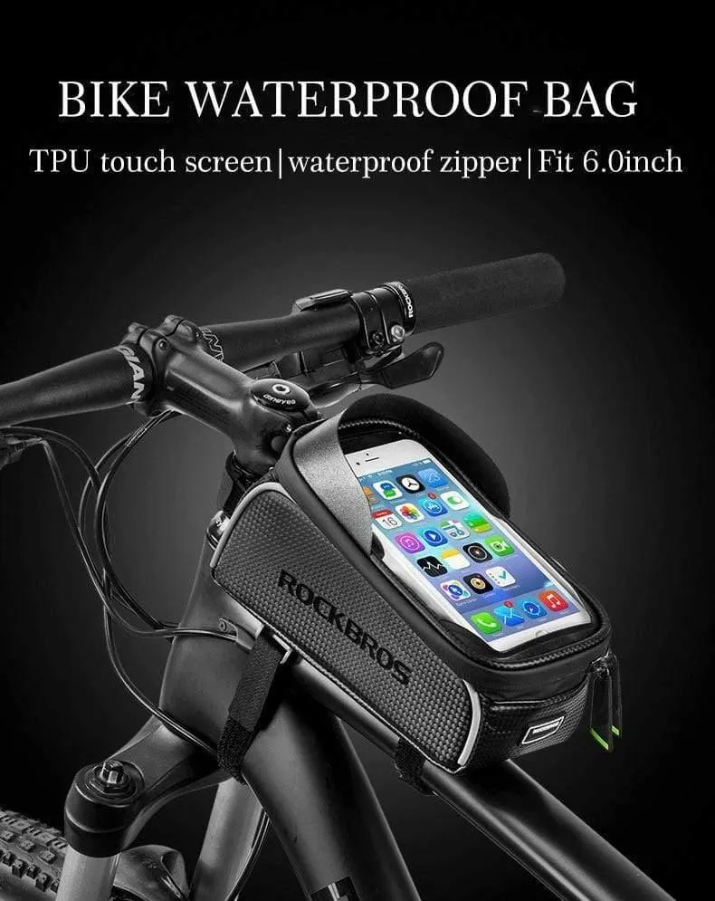 MTB Rennrad Fahrradtaschen Wasserdicht Touchscreen Radfahren Top Vorderrohr Rahmentaschen 6.0 Telefonkasten Fahrradzubehör