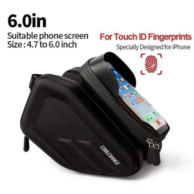 Wasserdichte Fahrradtasche Rahmen Vorderkopf Oberrohr Fahrradtasche Double IPouch 6.2 Zoll Touchscreen Fahrradtasche Zubehör
