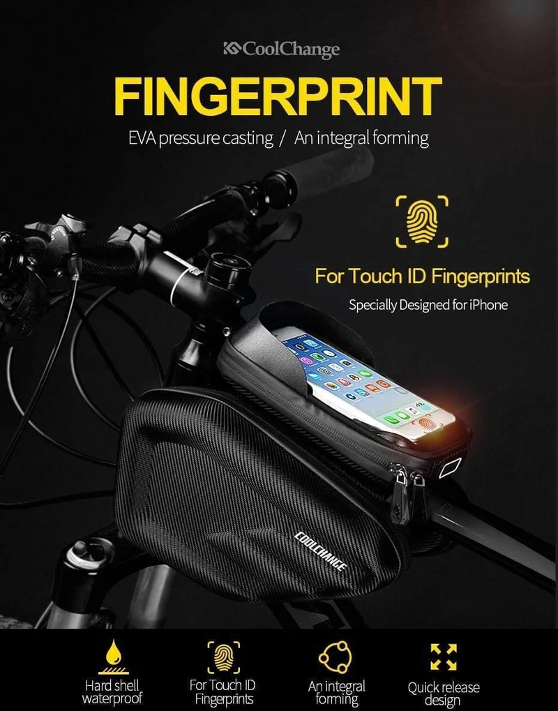 Wasserdichte Fahrradtasche Rahmen Vorderkopf Oberrohr Fahrradtasche Double IPouch 6.2 Zoll Touchscreen Fahrradtasche Zubehör