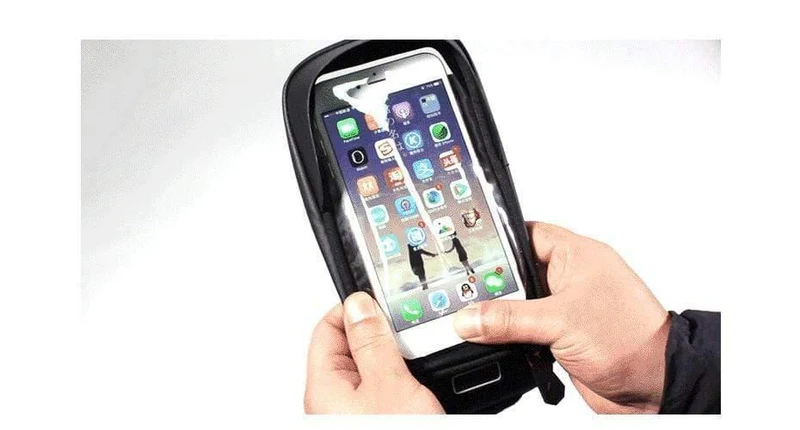 Wasserdichte Fahrradtasche Rahmen Vorderkopf Oberrohr Fahrradtasche Double IPouch 6.2 Zoll Touchscreen Fahrradtasche Zubehör