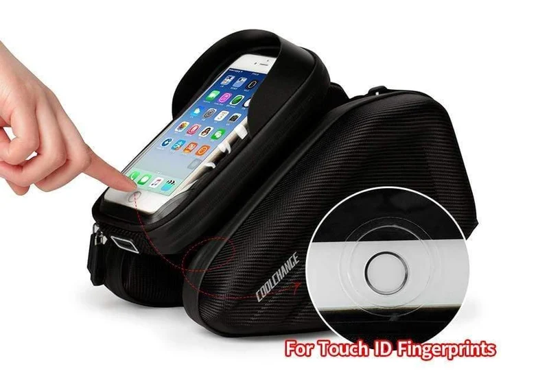 Wasserdichte Fahrradtasche Rahmen Vorderkopf Oberrohr Fahrradtasche Double IPouch 6.2 Zoll Touchscreen Fahrradtasche Zubehör