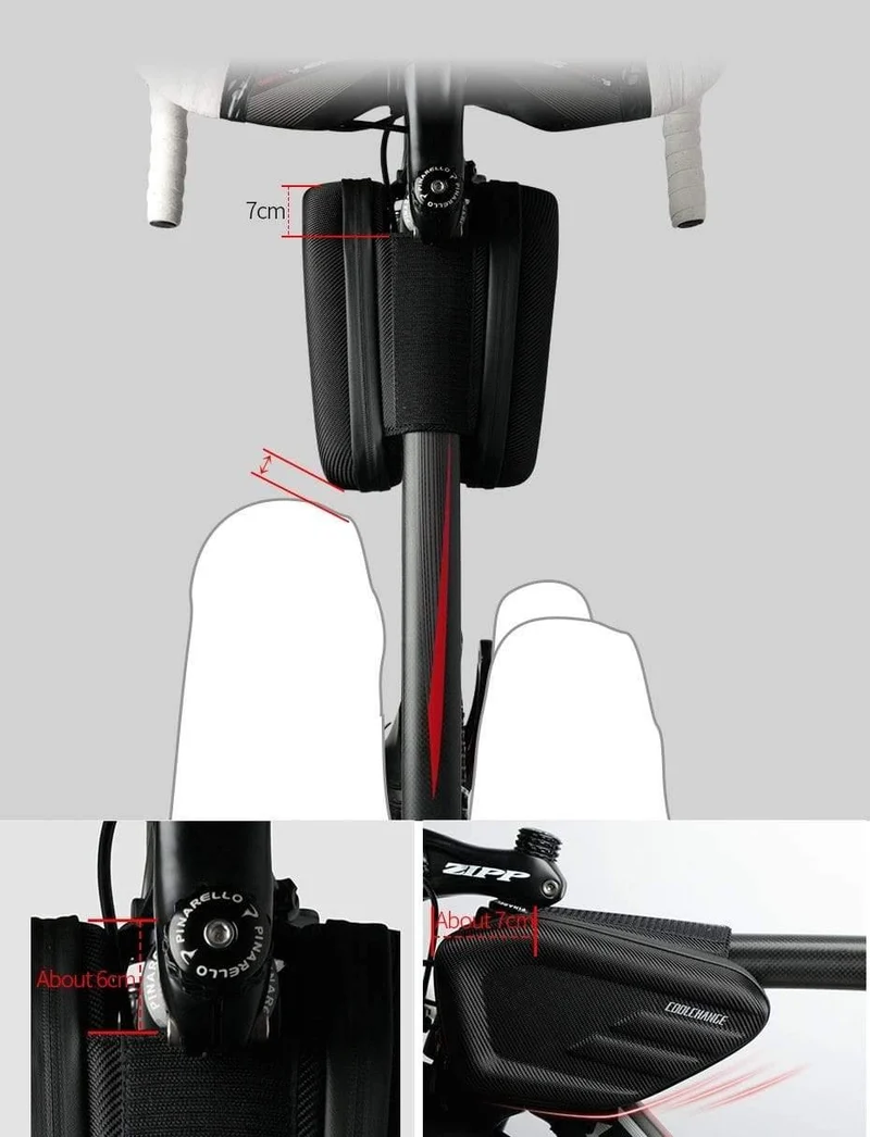 Wasserdichte Fahrradtasche Rahmen Vorderkopf Oberrohr Fahrradtasche Double IPouch 6.2 Zoll Touchscreen Fahrradtasche Zubehör