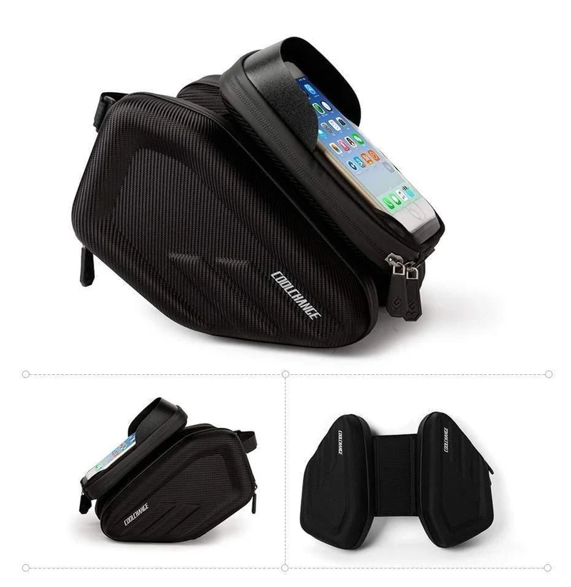 Wasserdichte Fahrradtasche Rahmen Vorderkopf Oberrohr Fahrradtasche Double IPouch 6.2 Zoll Touchscreen Fahrradtasche Zubehör