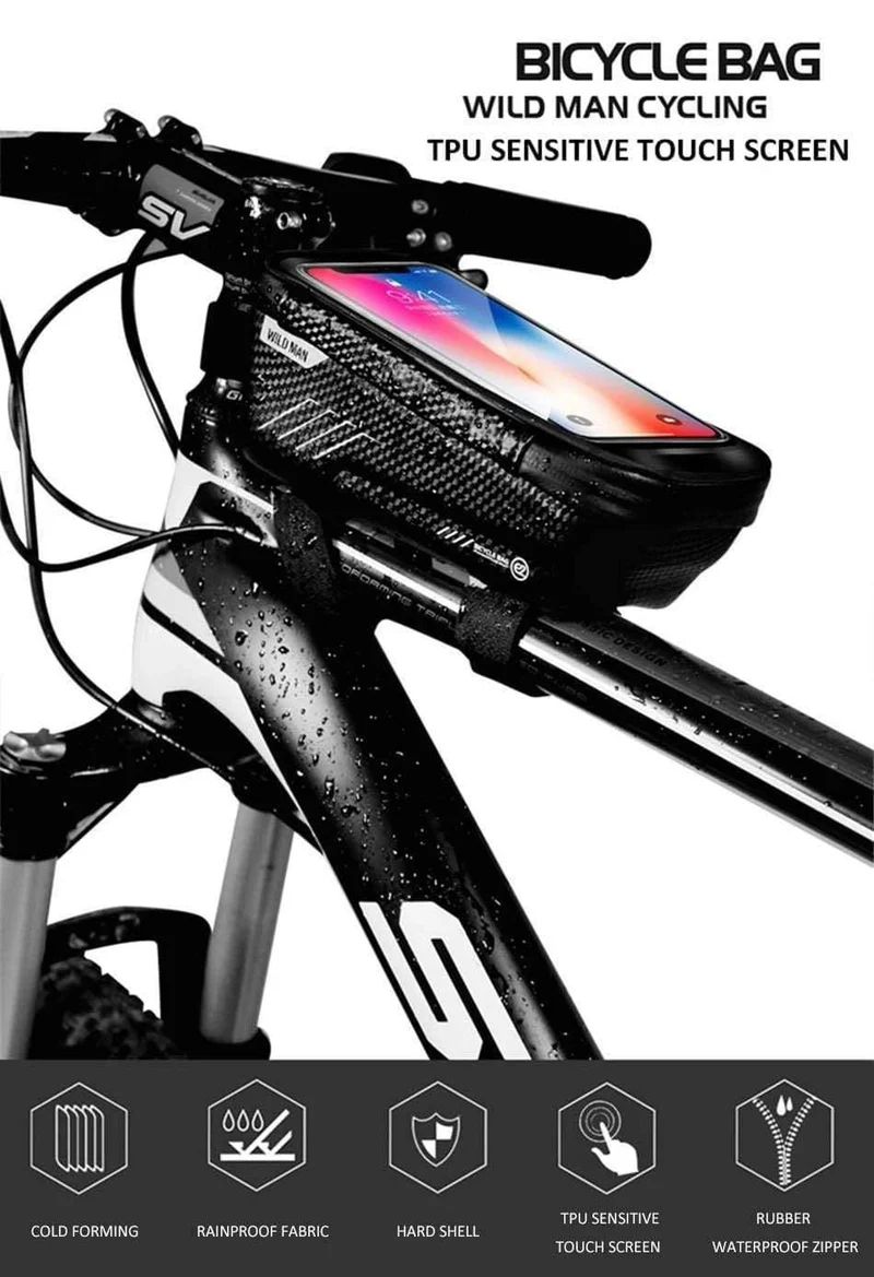 Mountainbike Tasche Regendicht Wasserdichte Mtb Front Tasche 6.2 zoll Handy Fall Fahrrad Oberrohr Tasche Radfahren Zubehör