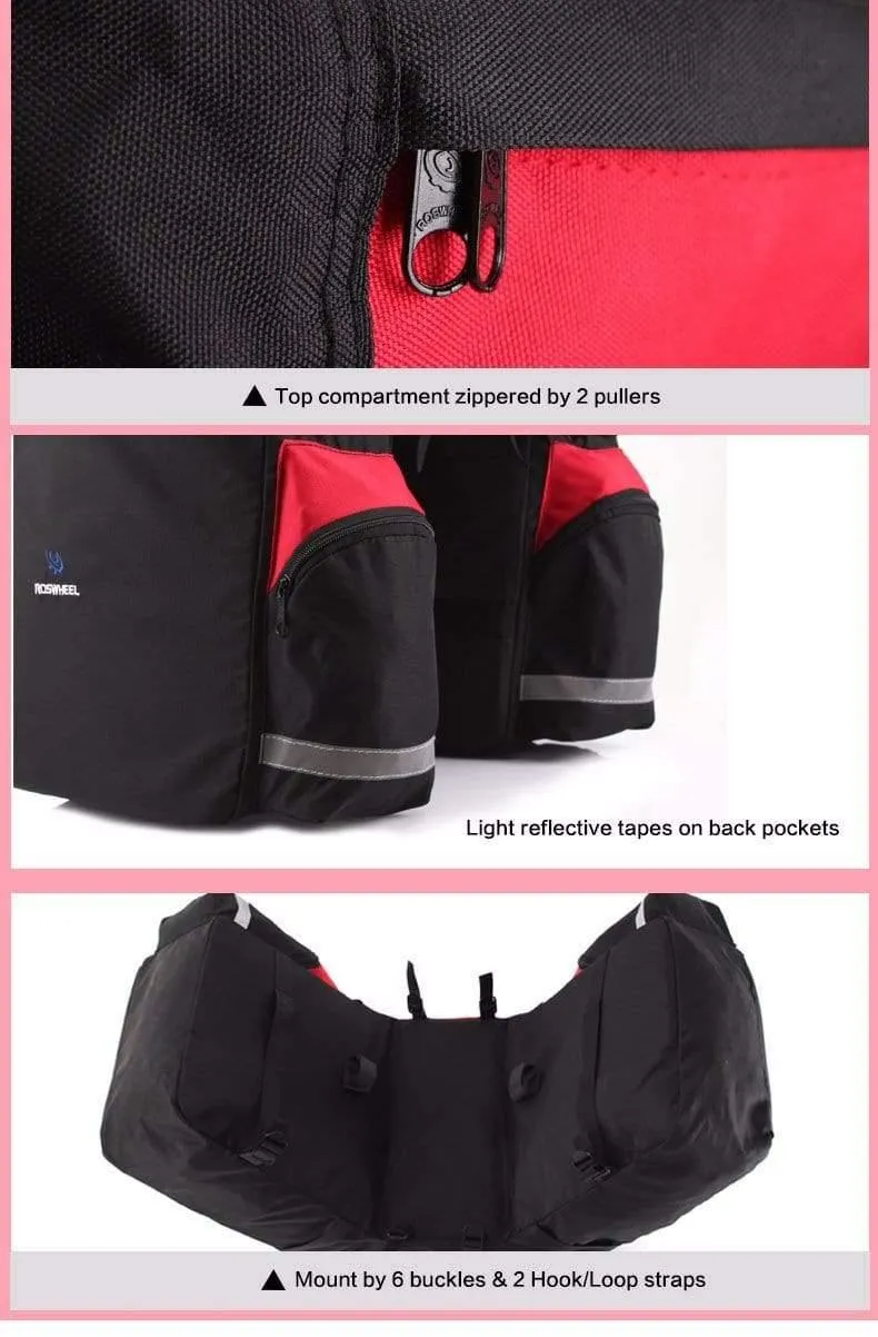 60L MTB Fahrradträger Tasche Gepäckträger Fahrrad Stamm Tasche Gepäck Pannier Rücksitz Doppel Seite Radfahren Fahrrad Tasche 14590