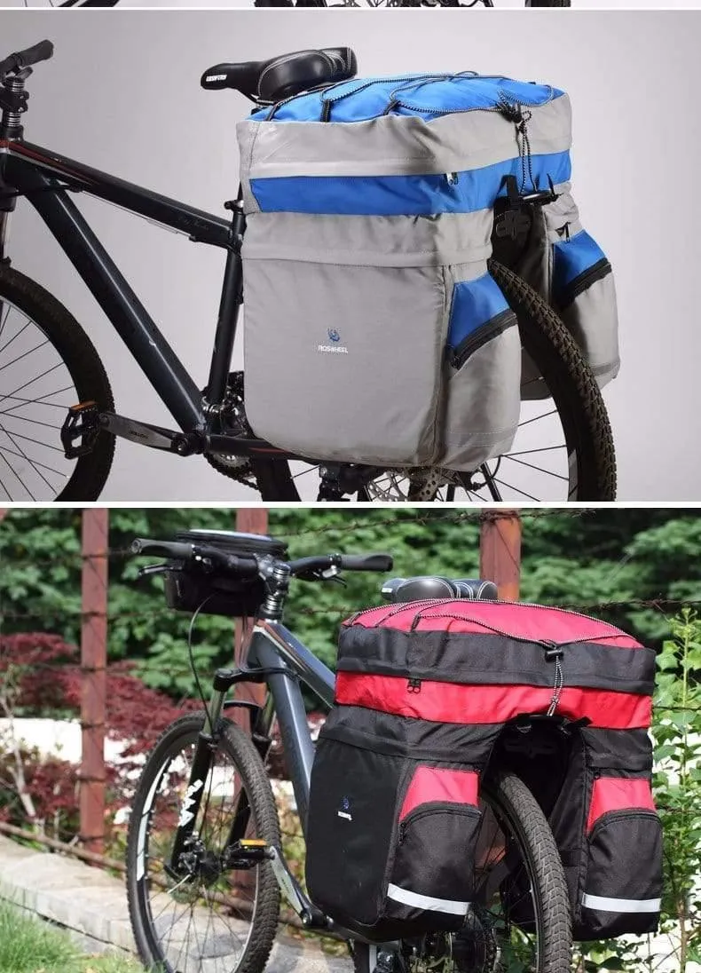 60L MTB Fahrradträger Tasche Gepäckträger Fahrrad Stamm Tasche Gepäck Pannier Rücksitz Doppel Seite Radfahren Fahrrad Tasche 14590