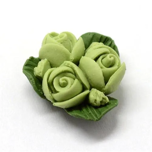 50 Stück handgefertigte Porzellan-Blumen-Cabochons, Porzellan-Tonperlen, DIY-Schmuckherstellung, ca. 15.5–17.5 mm lang, 15–17 mm breit, 8–9 mm dick