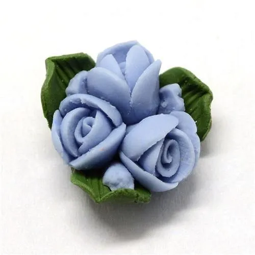 50 Stück handgefertigte Porzellan-Blumen-Cabochons, Porzellan-Tonperlen, DIY-Schmuckherstellung, ca. 15.5–17.5 mm lang, 15–17 mm breit, 8–9 mm dick