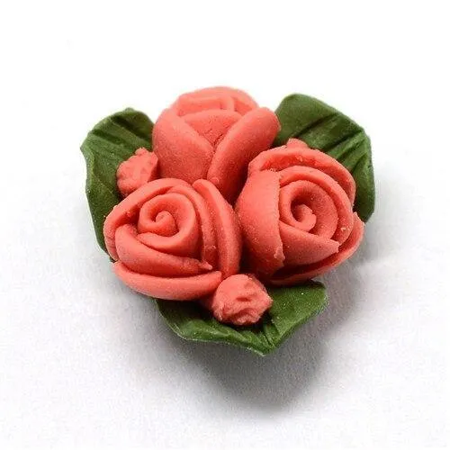 50 Stück handgefertigte Porzellan-Blumen-Cabochons, Porzellan-Tonperlen, DIY-Schmuckherstellung, ca. 15.5–17.5 mm lang, 15–17 mm breit, 8–9 mm dick