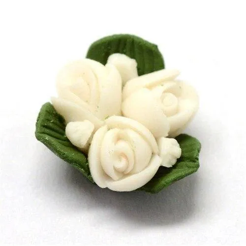 50 Stück handgefertigte Porzellan-Blumen-Cabochons, Porzellan-Tonperlen, DIY-Schmuckherstellung, ca. 15.5–17.5 mm lang, 15–17 mm breit, 8–9 mm dick