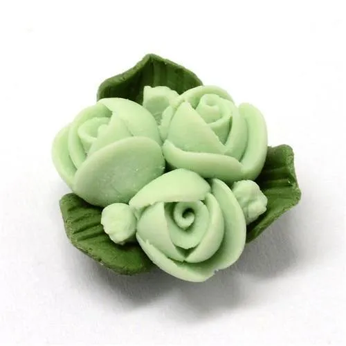 50 Stück handgefertigte Porzellan-Blumen-Cabochons, Porzellan-Tonperlen, DIY-Schmuckherstellung, ca. 15.5–17.5 mm lang, 15–17 mm breit, 8–9 mm dick
