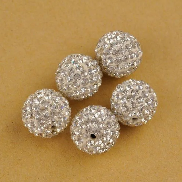 100 Stück 14 mm Strasssteine, Kristallpflaster, Ton, runde Discokugel-Abstandsperlen, Modeschmuck-Abstandshalter für Armbänder, Halsketten, DIY