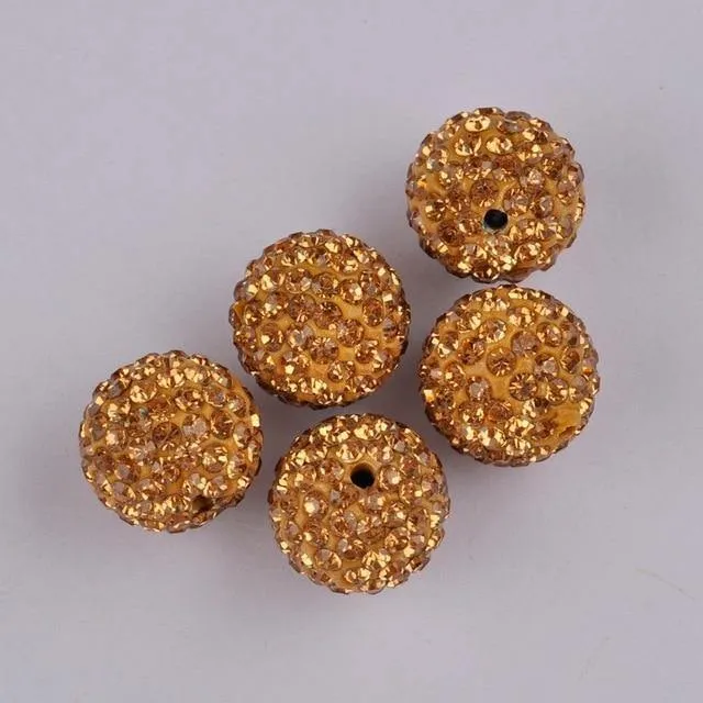 100 Stück 14 mm Strasssteine, Kristallpflaster, Ton, runde Discokugel-Abstandsperlen, Modeschmuck-Abstandshalter für Armbänder, Halsketten, DIY