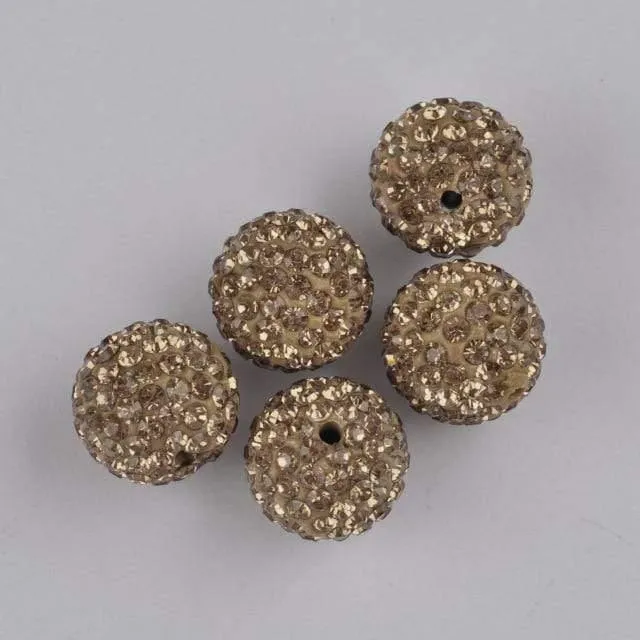 100 Stück 14 mm Strasssteine, Kristallpflaster, Ton, runde Discokugel-Abstandsperlen, Modeschmuck-Abstandshalter für Armbänder, Halsketten, DIY