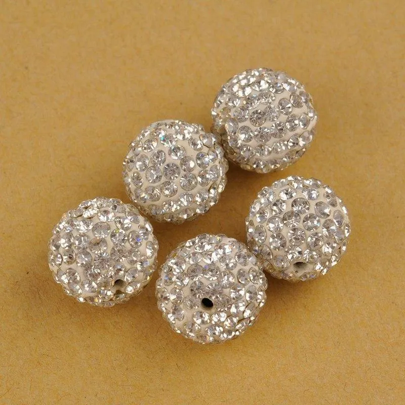 100 Stück 14 mm Strasssteine, Kristallpflaster, Ton, runde Discokugel-Abstandsperlen, Modeschmuck-Abstandshalter für Armbänder, Halsketten, DIY