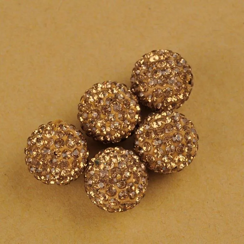 100 Stück 14 mm Strasssteine, Kristallpflaster, Ton, runde Discokugel-Abstandsperlen, Modeschmuck-Abstandshalter für Armbänder, Halsketten, DIY