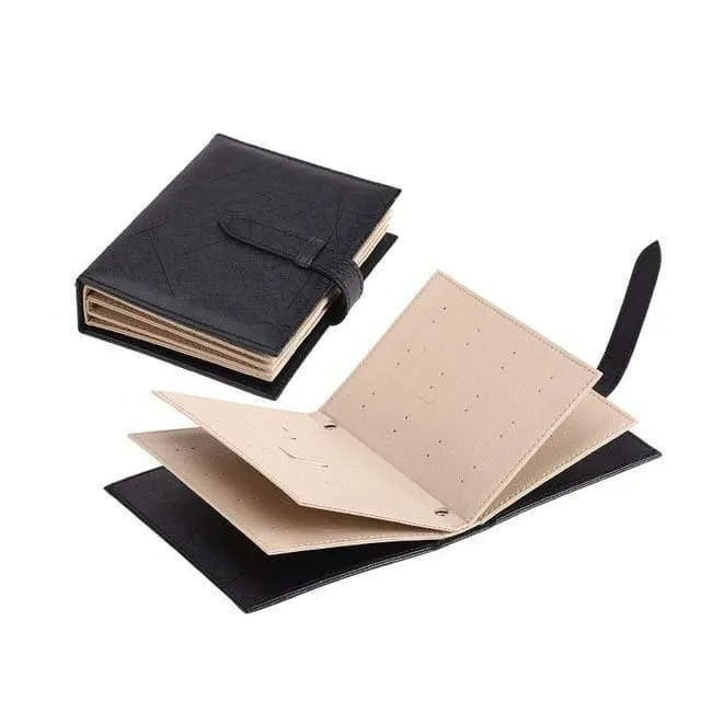 Damen-Ohrstecker-Organizer, Buch, PU-Leder, Ohrring-Aufbewahrungsbox, kreative Schatulle, Schmuck-Display-Halter, Schmuck-Organizer
