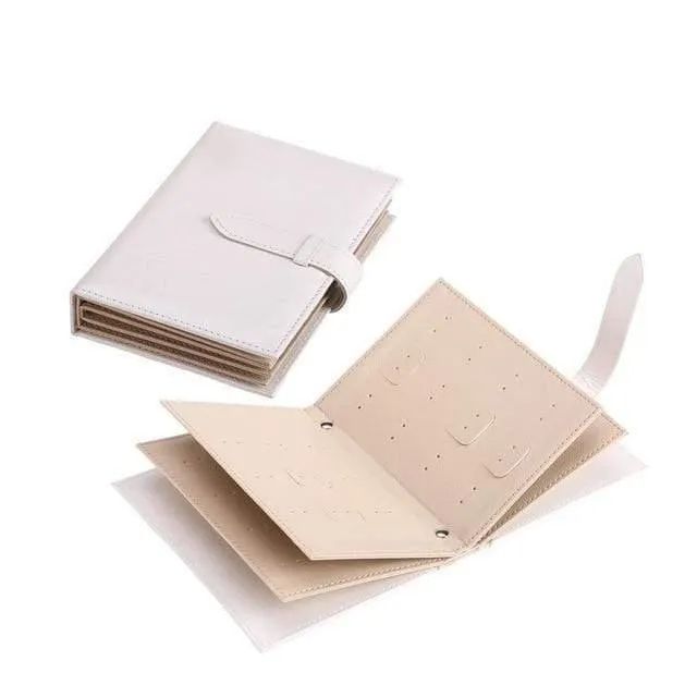 Damen-Ohrstecker-Organizer, Buch, PU-Leder, Ohrring-Aufbewahrungsbox, kreative Schatulle, Schmuck-Display-Halter, Schmuck-Organizer