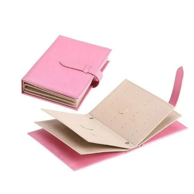 Damen-Ohrstecker-Organizer, Buch, PU-Leder, Ohrring-Aufbewahrungsbox, kreative Schatulle, Schmuck-Display-Halter, Schmuck-Organizer