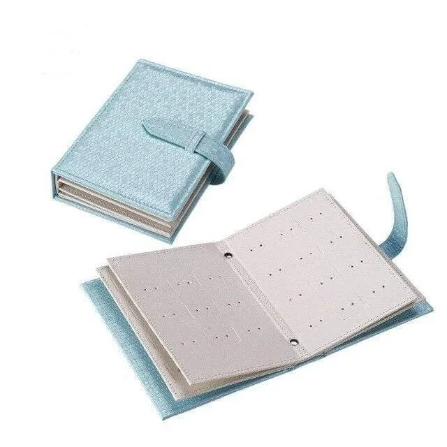 Damen-Ohrstecker-Organizer, Buch, PU-Leder, Ohrring-Aufbewahrungsbox, kreative Schatulle, Schmuck-Display-Halter, Schmuck-Organizer