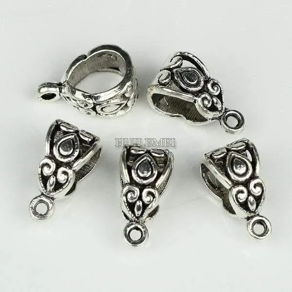 100pcs / lot Antike Silberne Farbe Charme Kaution Perlen Anhänger Clips Verschlüsse Steckverbinder Für Armband Halskette Schmuck, Die Entdeckungen