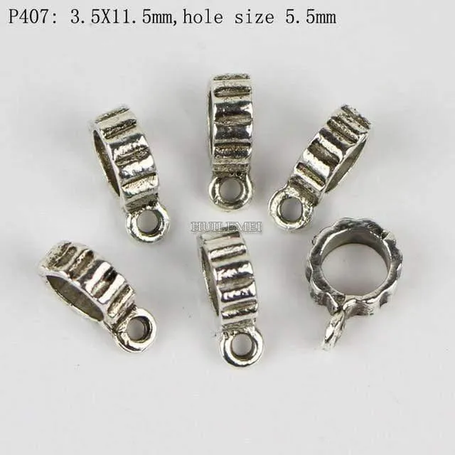 100pcs / lot Antike Silberne Farbe Charme Kaution Perlen Anhänger Clips Verschlüsse Steckverbinder Für Armband Halskette Schmuck, Die Entdeckungen