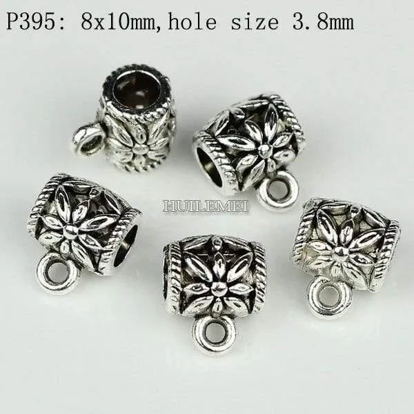 100pcs / lot Antike Silberne Farbe Charme Kaution Perlen Anhänger Clips Verschlüsse Steckverbinder Für Armband Halskette Schmuck, Die Entdeckungen