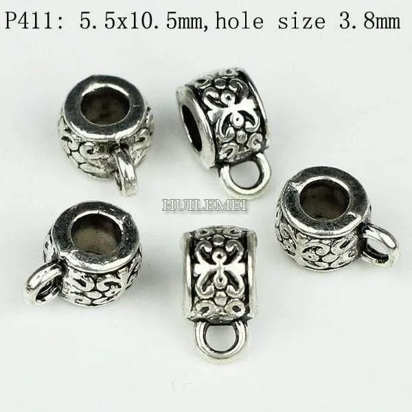 100pcs / lot Antike Silberne Farbe Charme Kaution Perlen Anhänger Clips Verschlüsse Steckverbinder Für Armband Halskette Schmuck, Die Entdeckungen