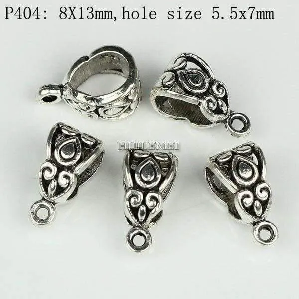 100pcs / lot Antike Silberne Farbe Charme Kaution Perlen Anhänger Clips Verschlüsse Steckverbinder Für Armband Halskette Schmuck, Die Entdeckungen