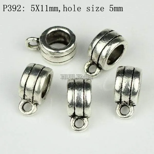 100pcs / lot Antike Silberne Farbe Charme Kaution Perlen Anhänger Clips Verschlüsse Steckverbinder Für Armband Halskette Schmuck, Die Entdeckungen