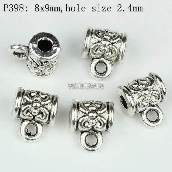 100pcs / lot Antike Silberne Farbe Charme Kaution Perlen Anhänger Clips Verschlüsse Steckverbinder Für Armband Halskette Schmuck, Die Entdeckungen