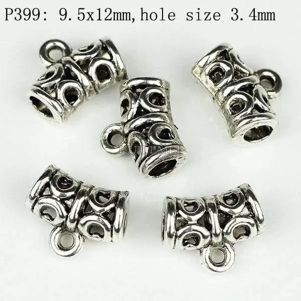 100pcs / lot Antike Silberne Farbe Charme Kaution Perlen Anhänger Clips Verschlüsse Steckverbinder Für Armband Halskette Schmuck, Die Entdeckungen