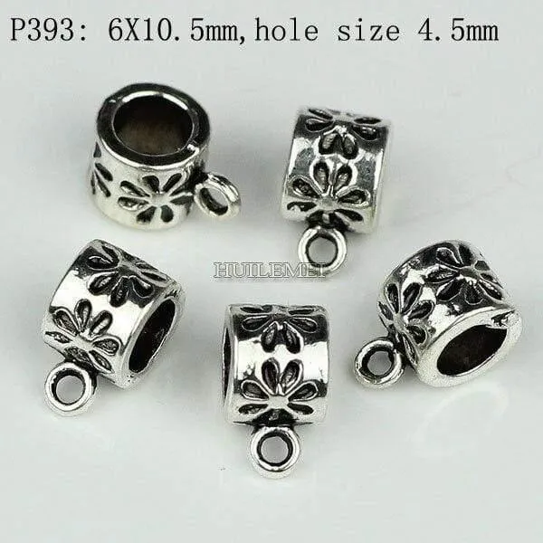 100pcs / lot Antike Silberne Farbe Charme Kaution Perlen Anhänger Clips Verschlüsse Steckverbinder Für Armband Halskette Schmuck, Die Entdeckungen