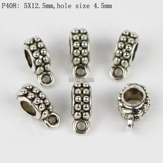 100pcs / lot Antike Silberne Farbe Charme Kaution Perlen Anhänger Clips Verschlüsse Steckverbinder Für Armband Halskette Schmuck, Die Entdeckungen
