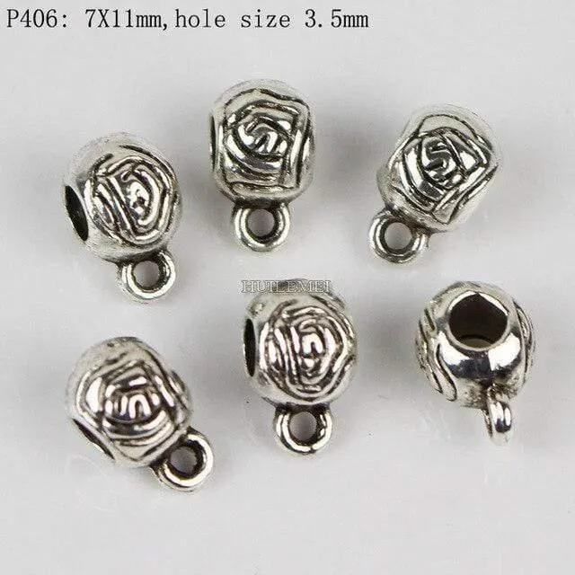 100pcs / lot Antike Silberne Farbe Charme Kaution Perlen Anhänger Clips Verschlüsse Steckverbinder Für Armband Halskette Schmuck, Die Entdeckungen
