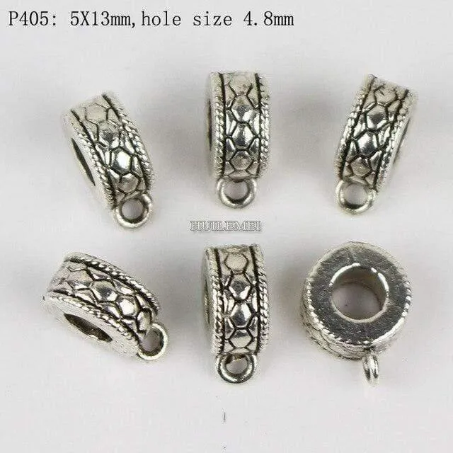 100pcs / lot Antike Silberne Farbe Charme Kaution Perlen Anhänger Clips Verschlüsse Steckverbinder Für Armband Halskette Schmuck, Die Entdeckungen