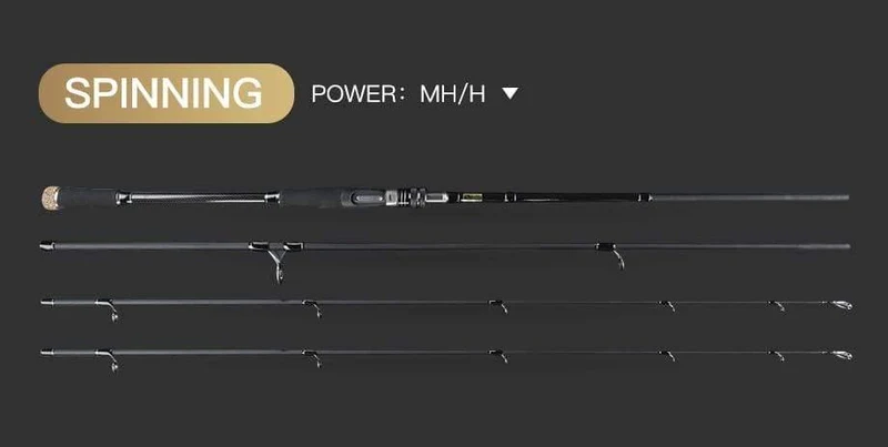 Carbon Angelrute 2.7 m 3.0 m M MH Power 10-45g Baitcasting Angelrute Wolfsbarsch Küsten angelrute 3 Abschnitte Spinnrute