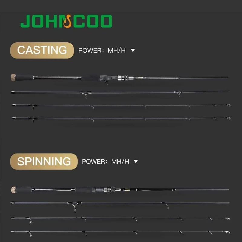 Carbon Angelrute 2.7 m 3.0 m M MH Power 10-45g Baitcasting Angelrute Wolfsbarsch Küsten angelrute 3 Abschnitte Spinnrute