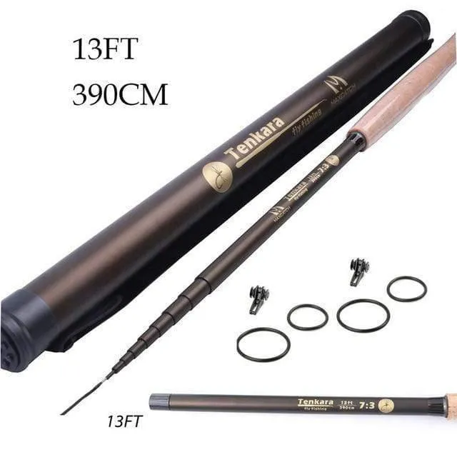 9/10/11//12/13FT Klassische Tenkara Fliegenfischen Rute 7:3 ACTION Super Leichte Traditionelle Tenkara Rute mit Hakenhalter