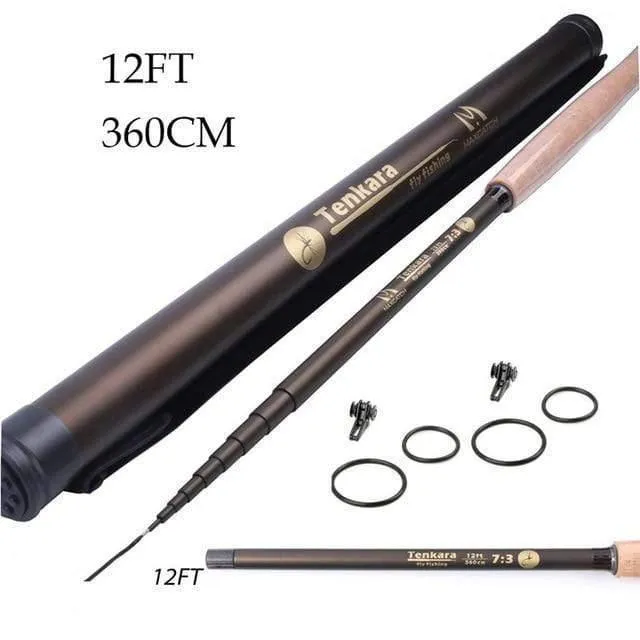 9/10/11//12/13FT Klassische Tenkara Fliegenfischen Rute 7:3 ACTION Super Leichte Traditionelle Tenkara Rute mit Hakenhalter