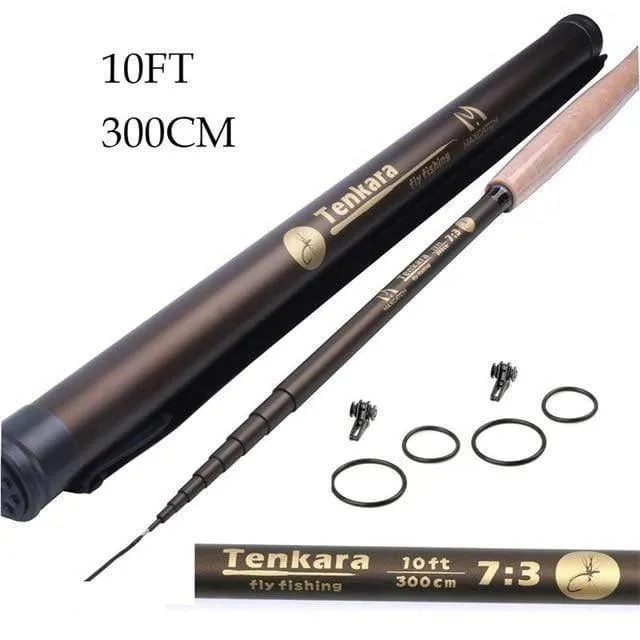 9/10/11//12/13FT Klassische Tenkara Fliegenfischen Rute 7:3 ACTION Super Leichte Traditionelle Tenkara Rute mit Hakenhalter
