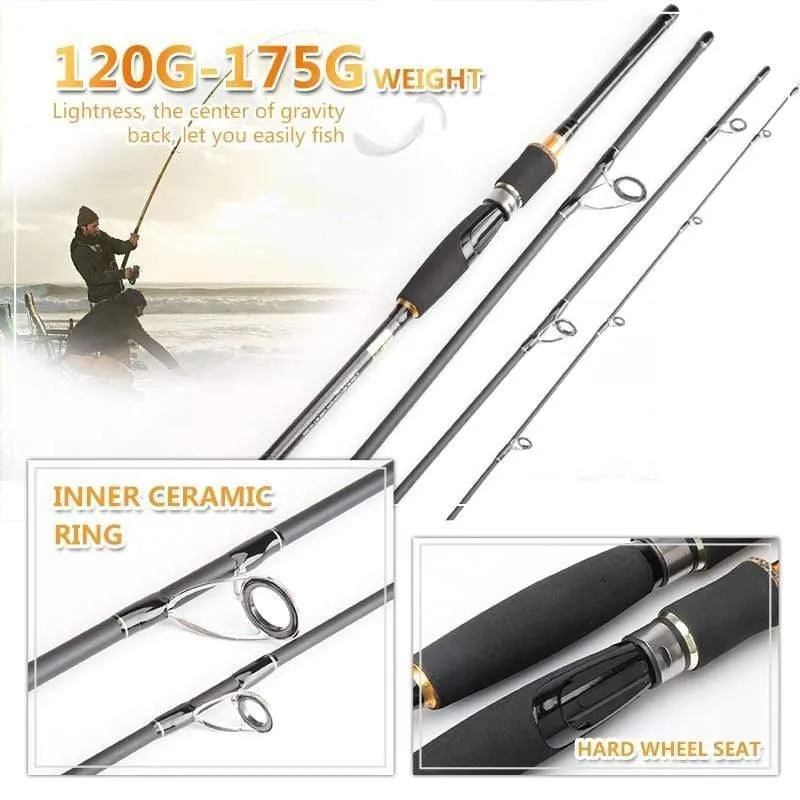 Carbon Angelrute 2.1 m 2.4 m 2.7 m 3.0 m 4 Abschnitt Spinning Casting Reise Köder Angelrute angelgerät Zubehör