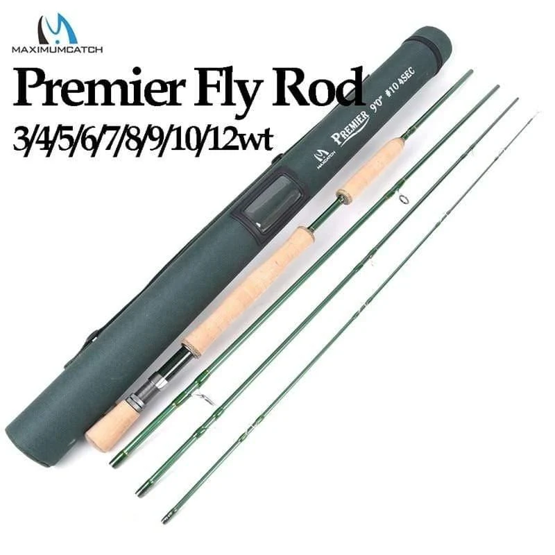 Premier 3/4/5/6/7/8/9/10/12 WT Fliegenrute Kohlefaser Fliegenfischrute mit Cordura-Rohr Fliegenfischrute