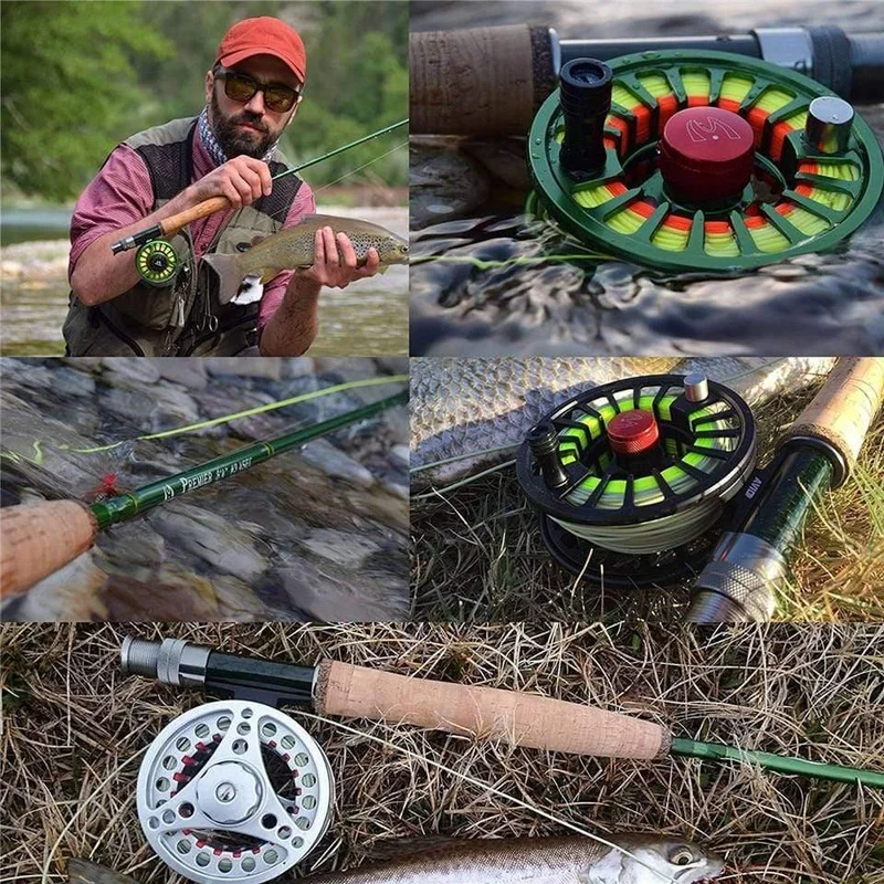 Premier 3/4/5/6/7/8/9/10/12 WT Fliegenrute Kohlefaser Fliegenfischrute mit Cordura-Rohr Fliegenfischrute